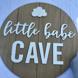 Wooden 'Little Babe Cave' Wall Sign